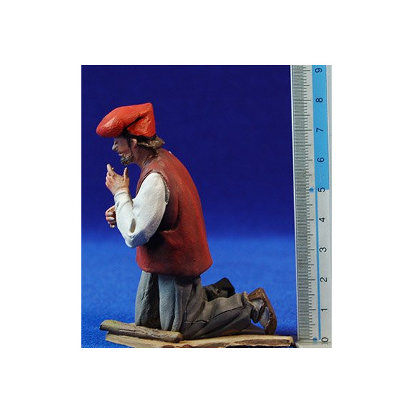 Pastore catalano adorazione 10 cm terracotta dipinte De Francesco