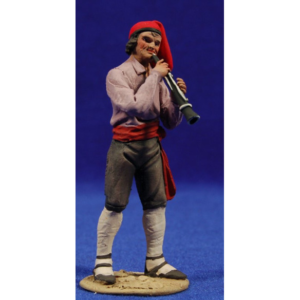 Pastor català músic tocant clarinet 10 cm fang pintat De Francesco