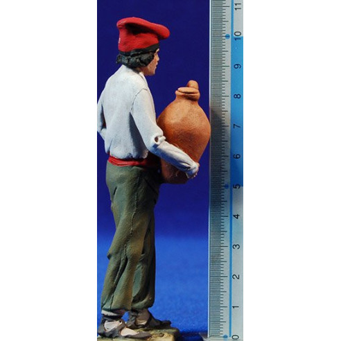 Pastor català amb gerra 10 cm fang pintat De Francesco
