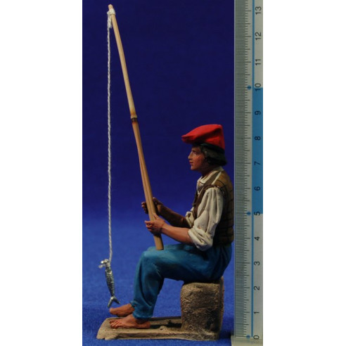 Pescatore catalano 10 cm terracotta dipinte De Francesco