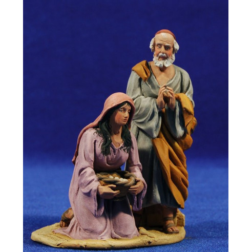 Parella pastors adorant vell i noia 10 cm fang pintat De Francesco
