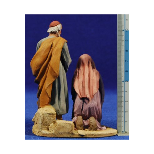 Parella pastors adorant vell i noia 10 cm fang pintat De Francesco