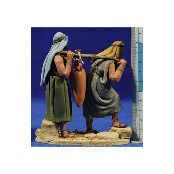 Pareja pastores con jarra 10 cm barro pintado De Francesco