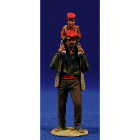 Pastor català amb nen 10 cm fang pintat De Francesco