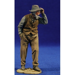 Pastore popolare con barretto 10 cm terracotta dipinte De Francesco