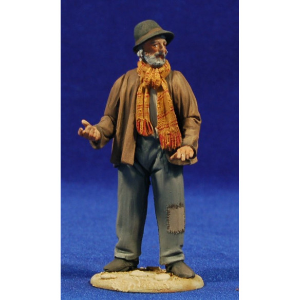 Pastor popular bufanda 10 cm barro pintado De Francesco