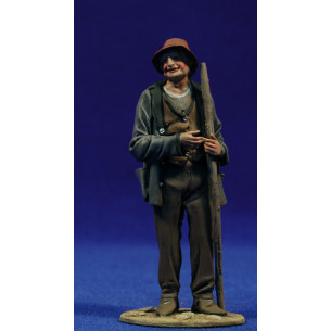 Pastore popolare con bastone 10 cm terracotta dipinte De Francesco