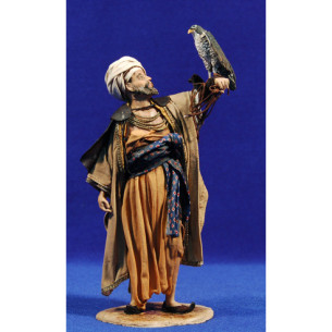Shepherd with a hawk 18 cm clay and clothes painted Angela Tripi
