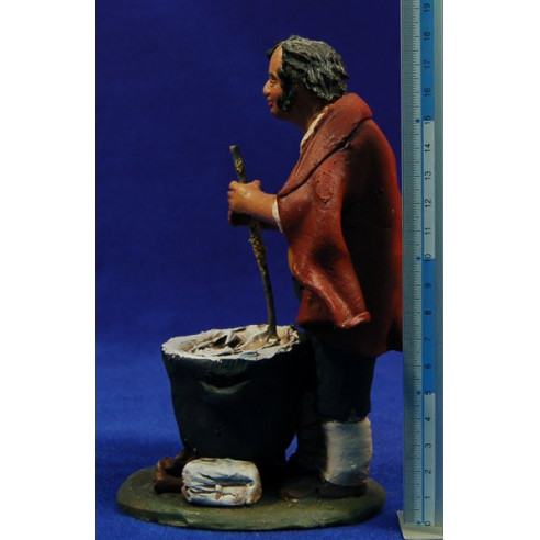 Pastor cuinant amb olla 18 cm fang pintat