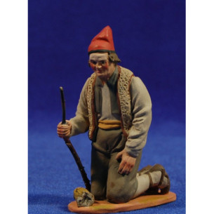 Pastore catalano in adorazione 10 cm di terracotta dipinte Carratalà