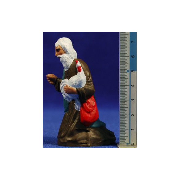 Pastor adorant amb gall 10 cm plàstic Fabregat
