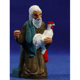 Pastore adorando con gallo 10 cm plastica Fabregat