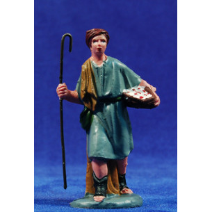 Shepherd with basket ans stick 10 cm plastic Fabregat