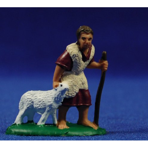 Shepherd with a lamb m2 4 cm plastic Fabregat