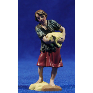 Pastore con piccolo agnello 8 cm plastica Belenes Puig