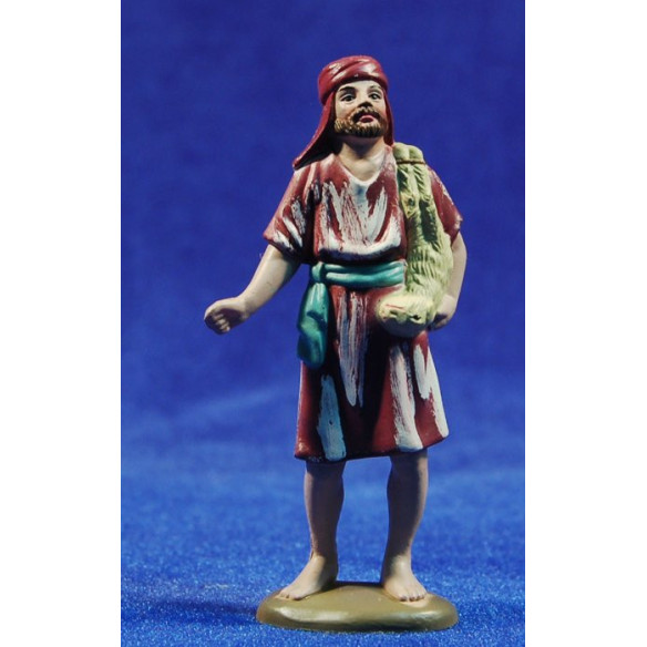 Shepherd with lamb on side 8 cm plastic Belenes Puig