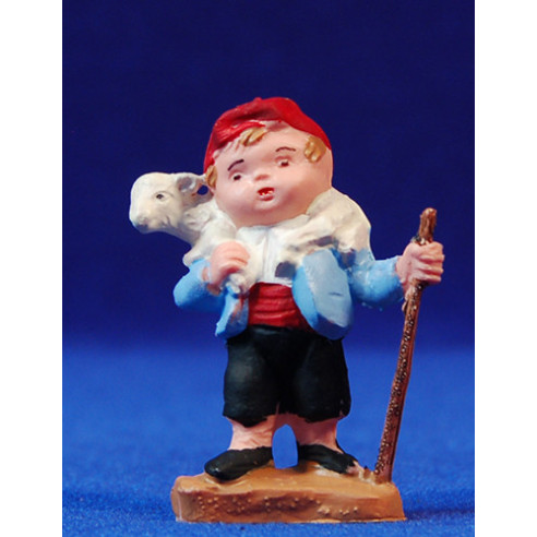 Pastor con cordero catalán 5 cm plástico moderno Belenes Puig