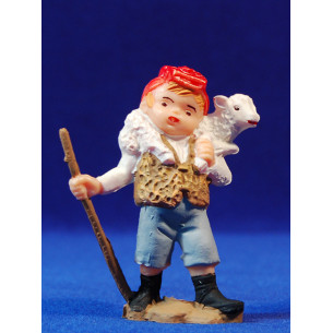Pastore con agnello catalano 8 cm plastica moderno Belenes Puig