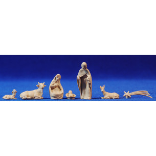 Non painted nativity and star 4,5 cm plastic