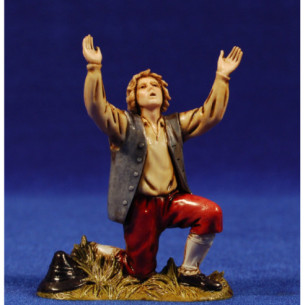 Shepherd kneeling atonished 10 cm plastic Moranduzzo - Landi 700 style