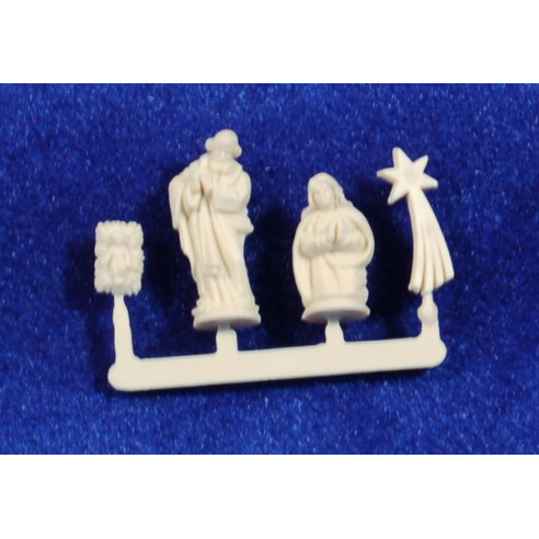 Non painted nativity 2 cm plastic