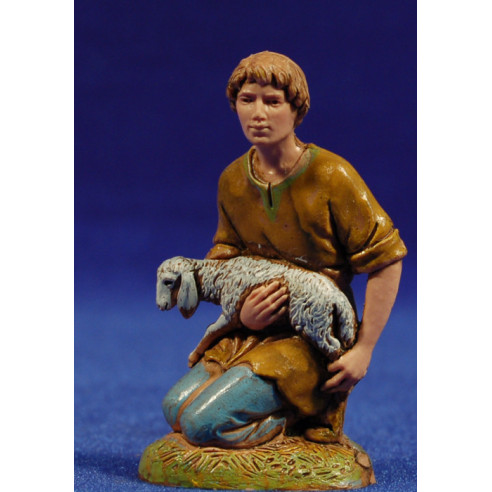 Shepherd addoring with lamb 10 cm plastic Moranduzzo - Landi 700 style