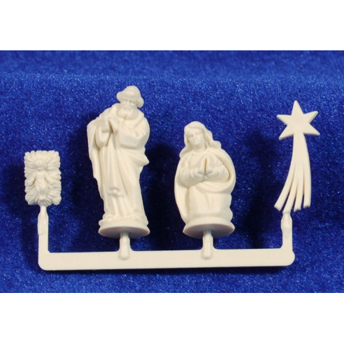 Non painted nativity 3 cm plastic