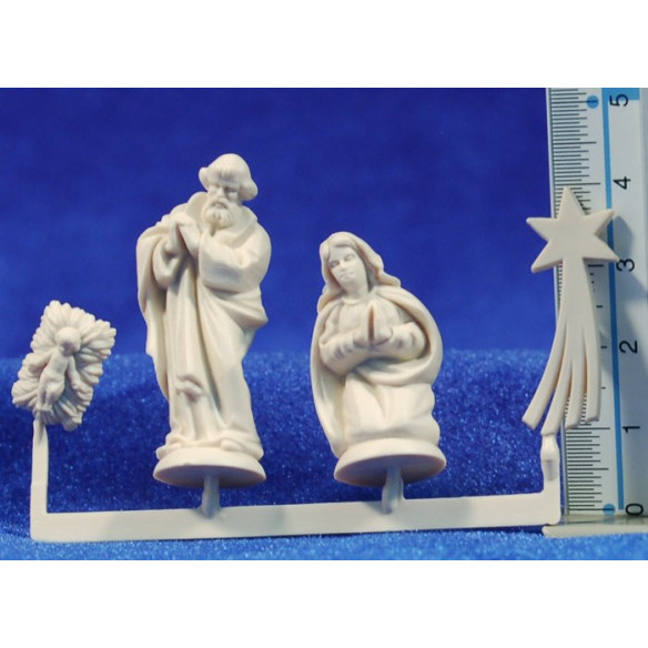 Non painted nativity 4 cm plastic
