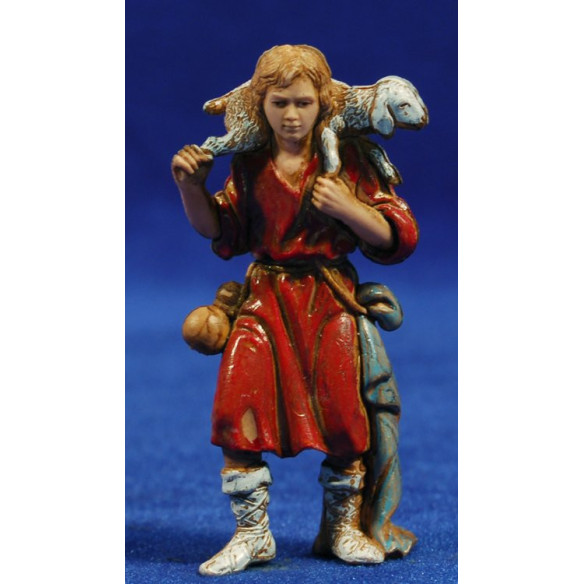 Shepherd with a lamb 8 cm plastic Moranduzzo - Landi 700 style