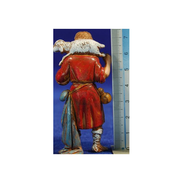Shepherd with a lamb 8 cm plastic Moranduzzo - Landi 700 style