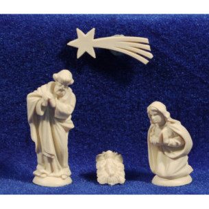 Non painted nativity 4 cm plastic