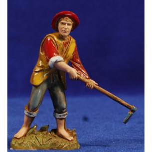 Shepherd with hoe 10 cm plastic Moranduzzo - Landi 700 style