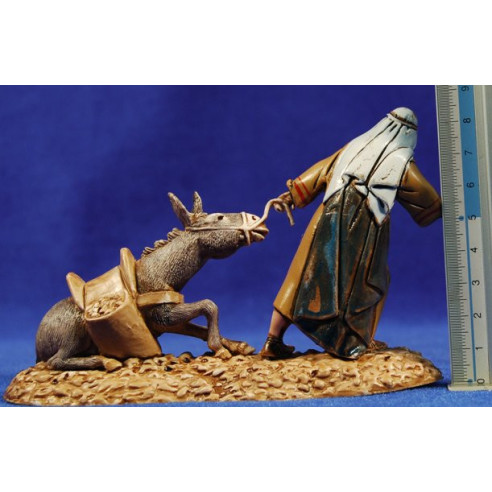 Pastor estirando mula 10 cm plástico Moranduzzo - Landi estilo ebraico