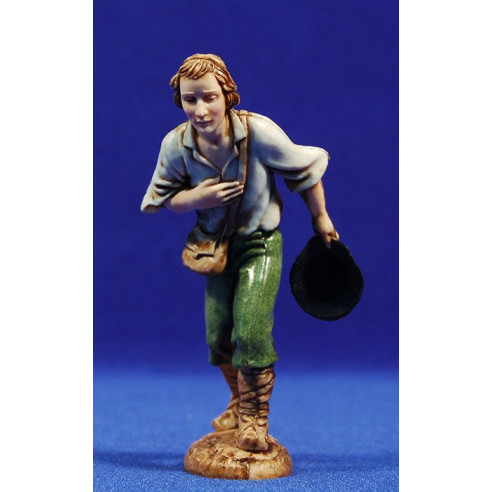 Pastore con cappellosemi adorazione 12-13  cm plastica Moranduzzo - Landi stile 700