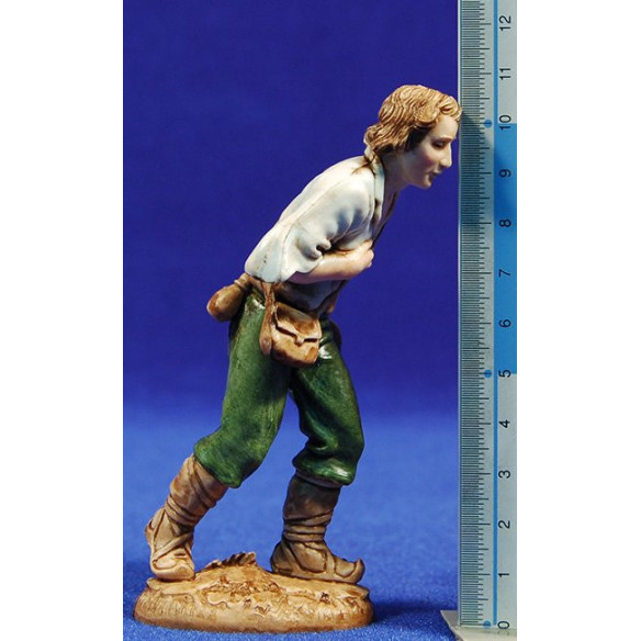 Pastore con cappellosemi adorazione 12-13  cm plastica Moranduzzo - Landi stile 700