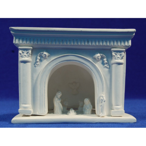 Natività non dipinto con cupola 3 cm gesso