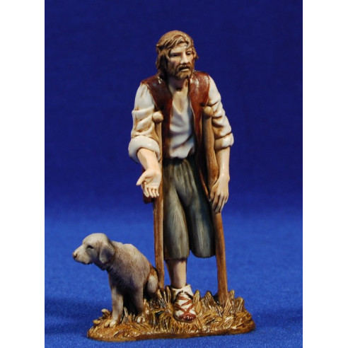 Pastore sciancato e cane 12-13  cm plastica Moranduzzo - Landi stile 700