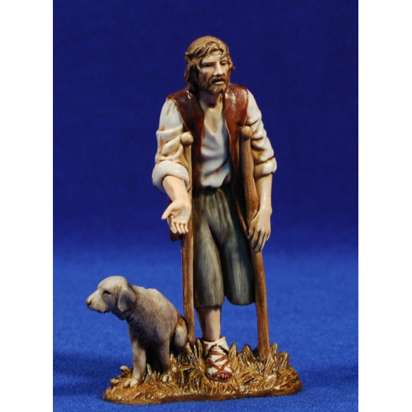 Pastore sciancato e cane 12-13  cm plastica Moranduzzo - Landi stile 700