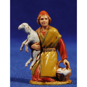 Pastor adorando con cordero 6,5 cm plástico Moranduzzo - Landi estilo ebraico