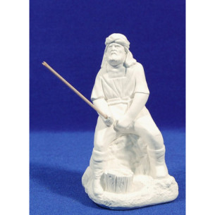 Pescatore non dipinto 16 cm gesso