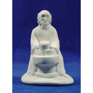 Non painted Shepherd with pottery 18 cm chalk