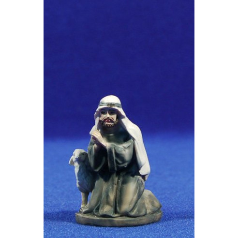 Pastor adorant amb xai 8 cm resina Belenes Puig