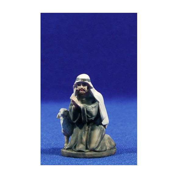 Pastor adorant amb xai 8 cm resina Belenes Puig