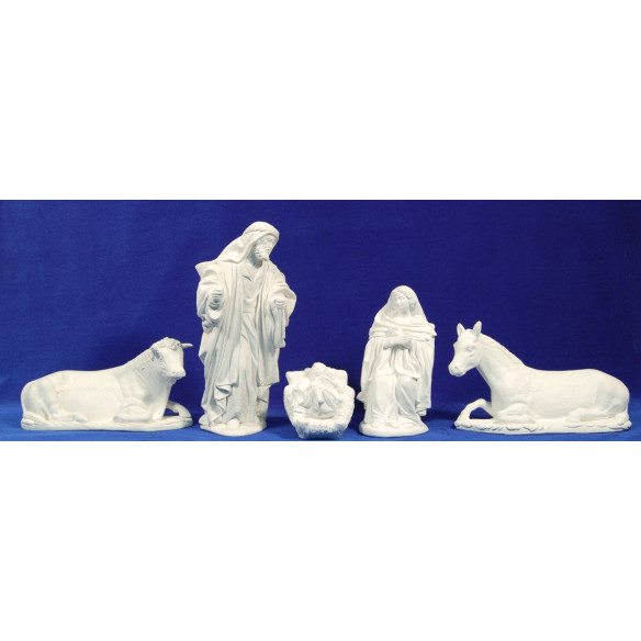 Natività non dipinto 26 cm gesso