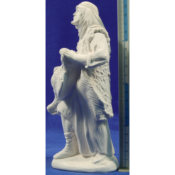 Pastor con pavo sin pintar 20 cm yeso