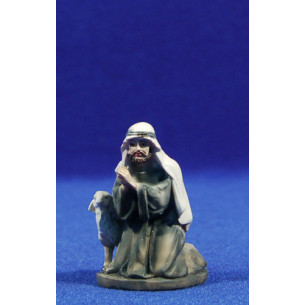 Pastor adorant amb xai 8 cm resina Belenes Puig