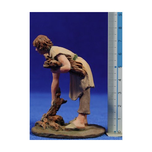 Pastore raccogliere legna da ardere 9 cm resina Montserrat Ribes