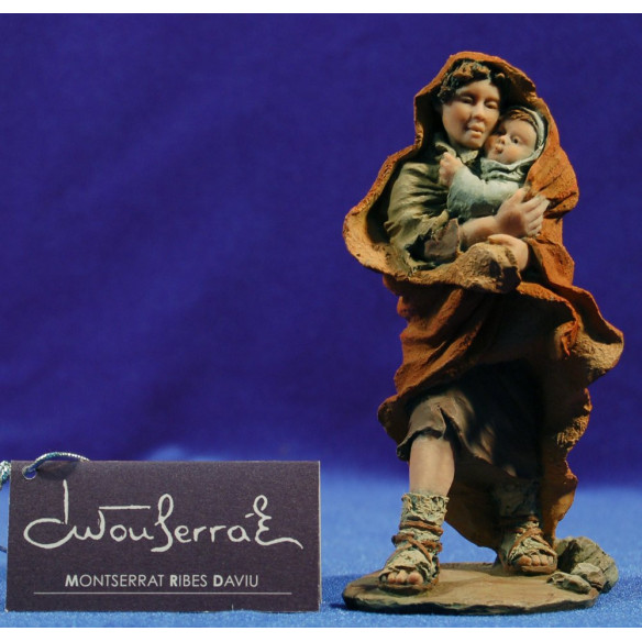 Shepherd whil child 17 cm resin Montserrat Ribes