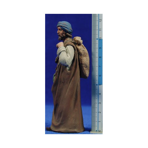 Pastore con cestino e un sacco 12 cm resina Montserrat Ribes