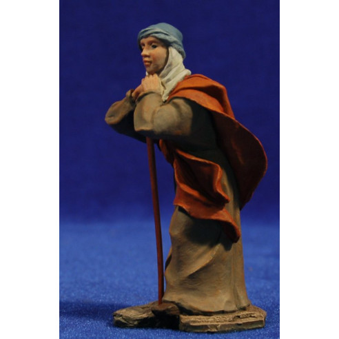Pastore sostenuto con bastone 9 cm  resina Montserrat Ribes